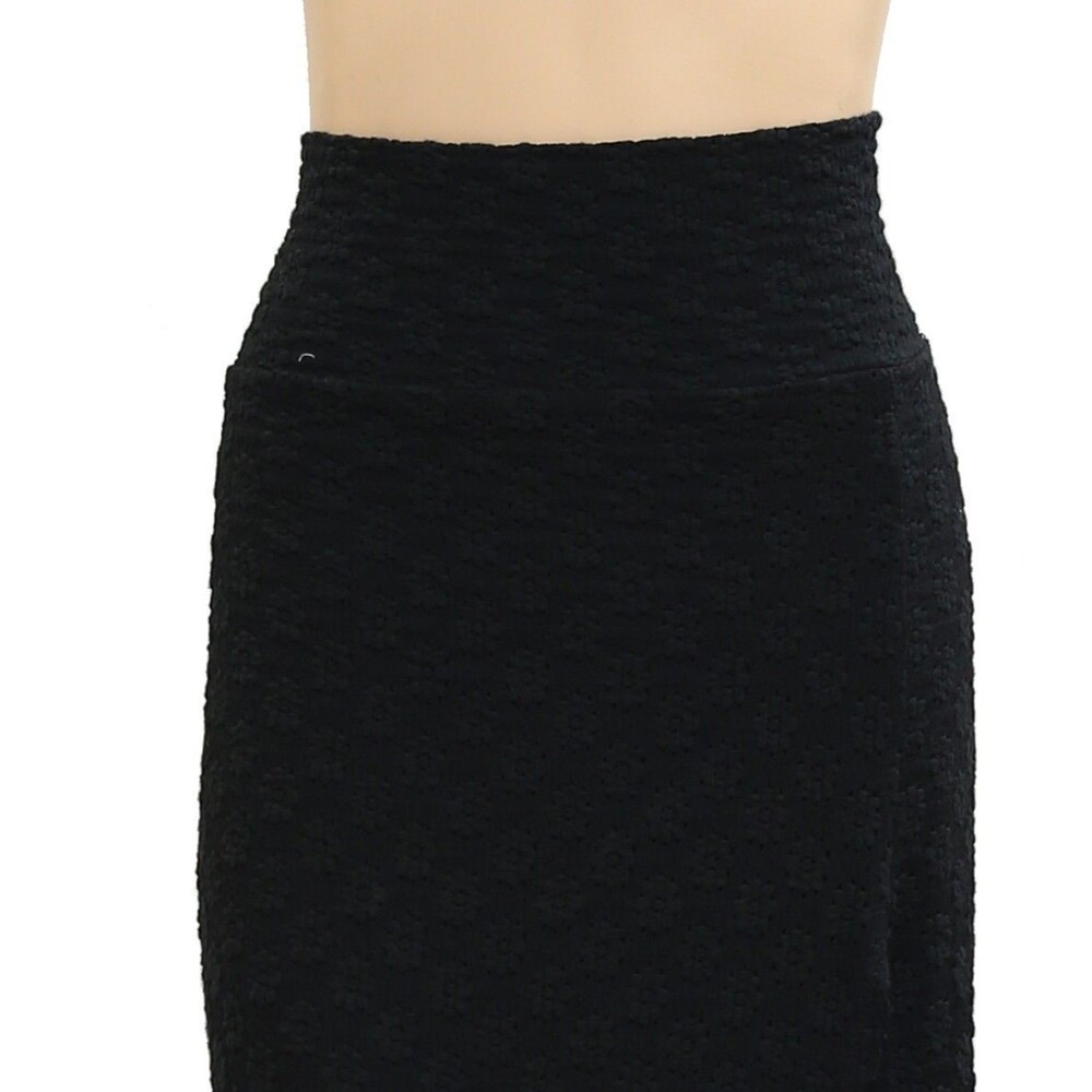Free People Black Midi Skirt with Side Slit - Picture 5 of 7